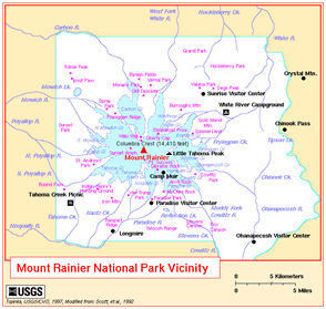 Map of Mt.Rainier National Park: USGS: Click 